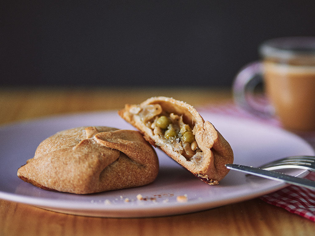 Nuevo producto, empanada vegana con piñones