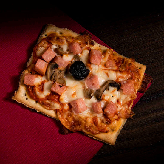 PIZZA DE JAMON YORK Y CHAMPIÑON SIN GLUTEN (2 ud)